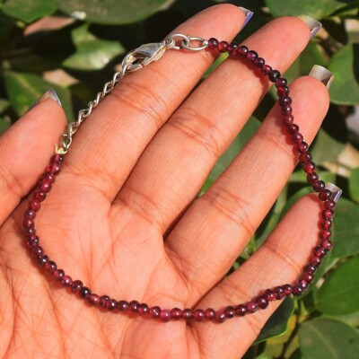 Super Muster 24. Kt wunderschönes exklusives Armband mit roten Granatperlen VK 53 E563