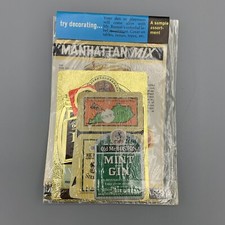 Vtg Mr. Boston  s Sample Assortment Labels Manhattan Mix Mint Gin Craft Barware