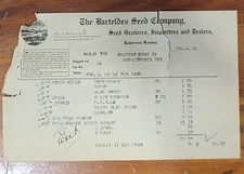 1912 Billhead Shulenburg Texas Lawrence Kansas Barteldes Seed Company