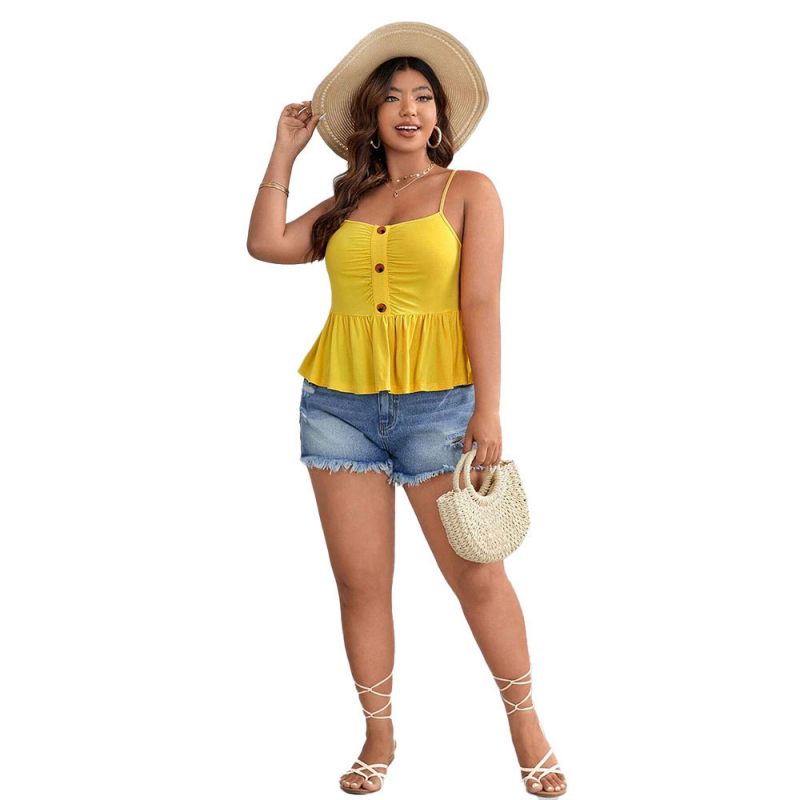 Women's Top Summer Waist Closed Peplum Sexy Backless One Line Neck Halter Vest