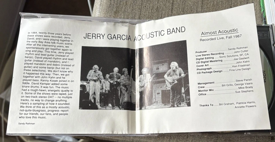 Almost Acoustic by Jerry Garcia/Jerry Garcia Acoustic Band 1988 pre-owened Clean - Imagem 4 de 4