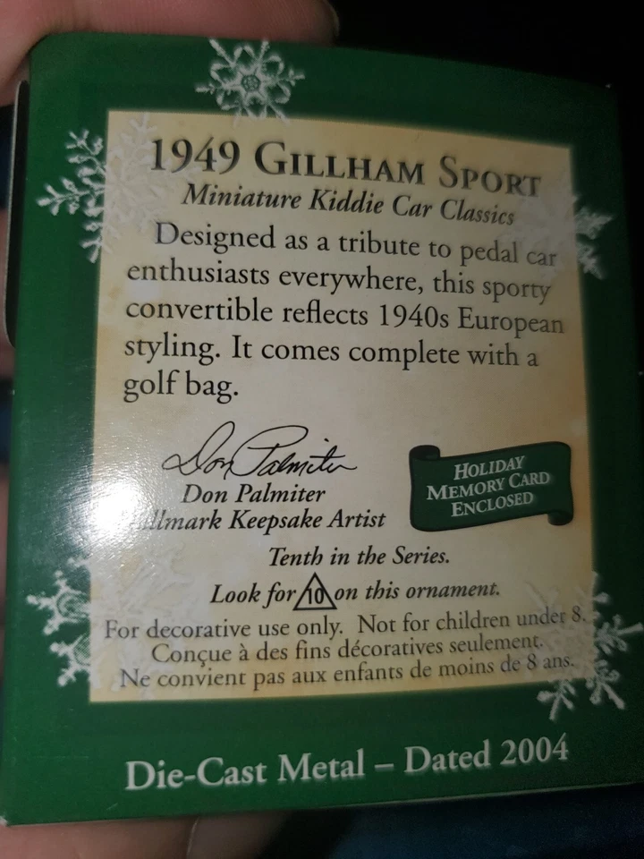 Hallmark - 1949 Gillham Sport - Coche para niños miniatura clásica - Adorno de recuerdo Foto 4 de 4