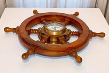 Maritime Ship Wheel Wall Clock – Nautical Theme Room Decoration