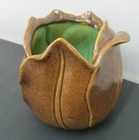VINTAGE STANGL ART POTTERY BROWN TULIP VASE 1878