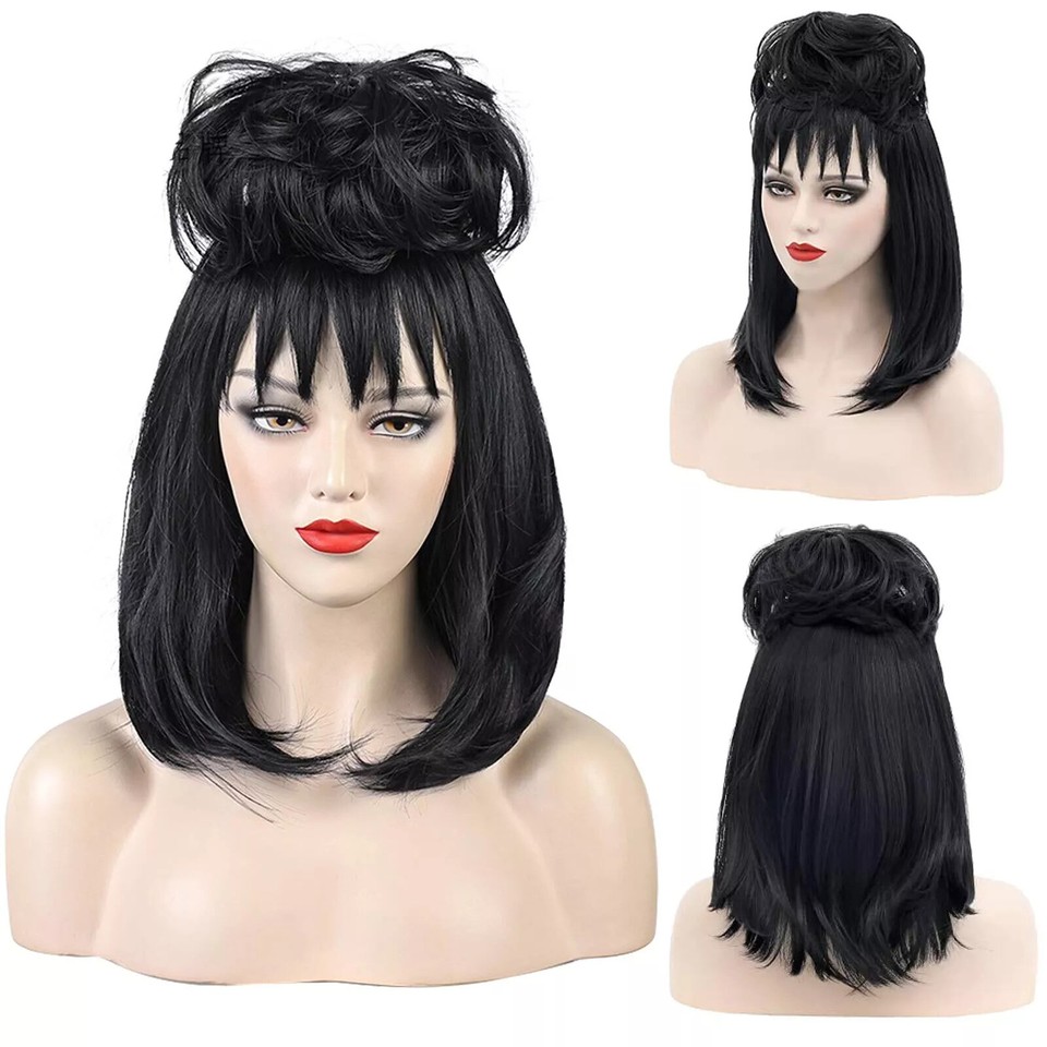 Beetlejuice Cosplay Bride Lydia Costume Red Wedding Dress Wig Halloween