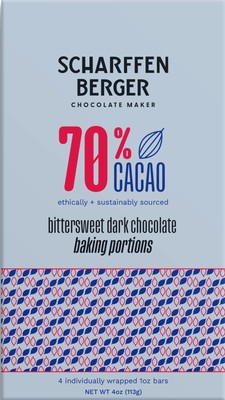 Scharffen Berger Chocolate Maker 70% Cacao Dark Chocolate 4oz Baking Portions -