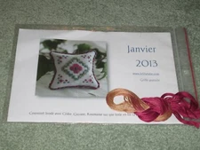  RARE LEFILATALIE JANVIER - JANUARY CUSHION 2013 FRANCE CROSS STITCH CHART PACK