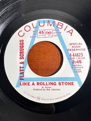 Rare BLUEGRASS Flatt & Scruggs 45RPM Like A Rolling Stone/Say A wrd Texas- PROMO