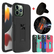 For iPhone 13 12 Pro Max Mini Case Shockproof Slim TPU Cover+Magnetic Car Holder