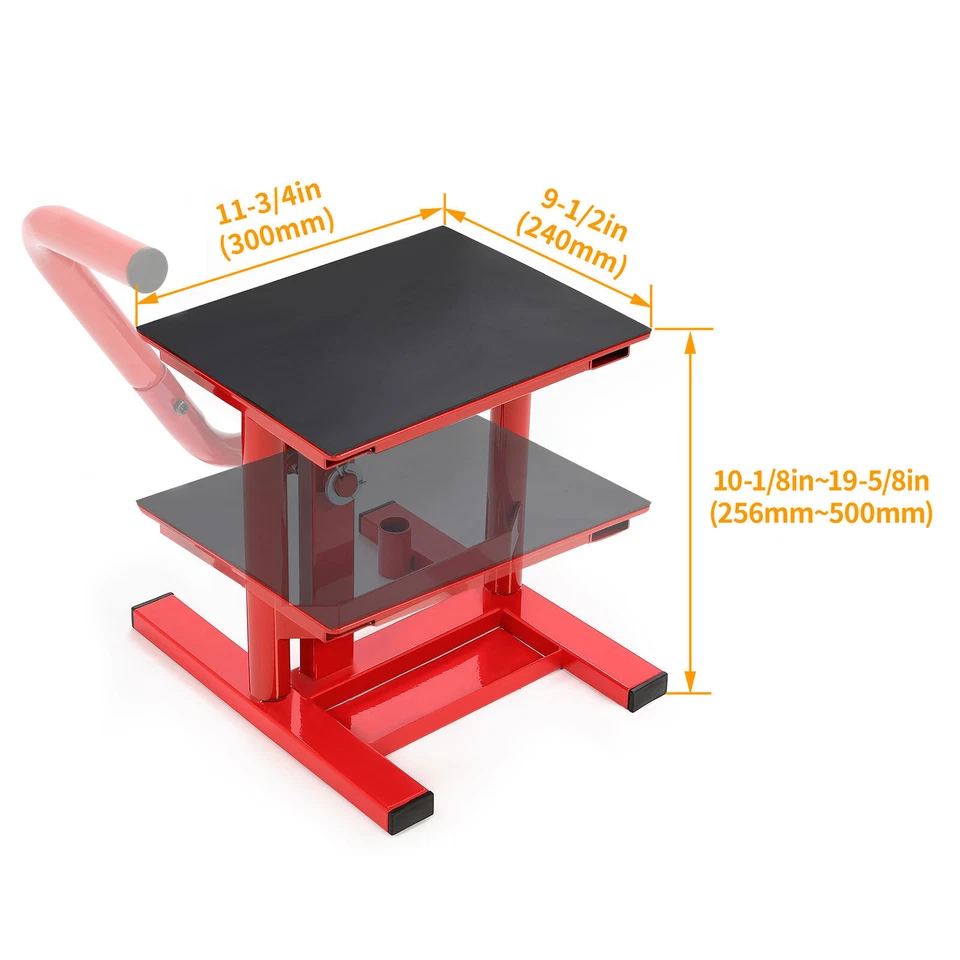 Mesa elevadora para motocicleta motocicleta gato elevador 330 lb cubierta ancha soporte elevador Foto 2 de 4