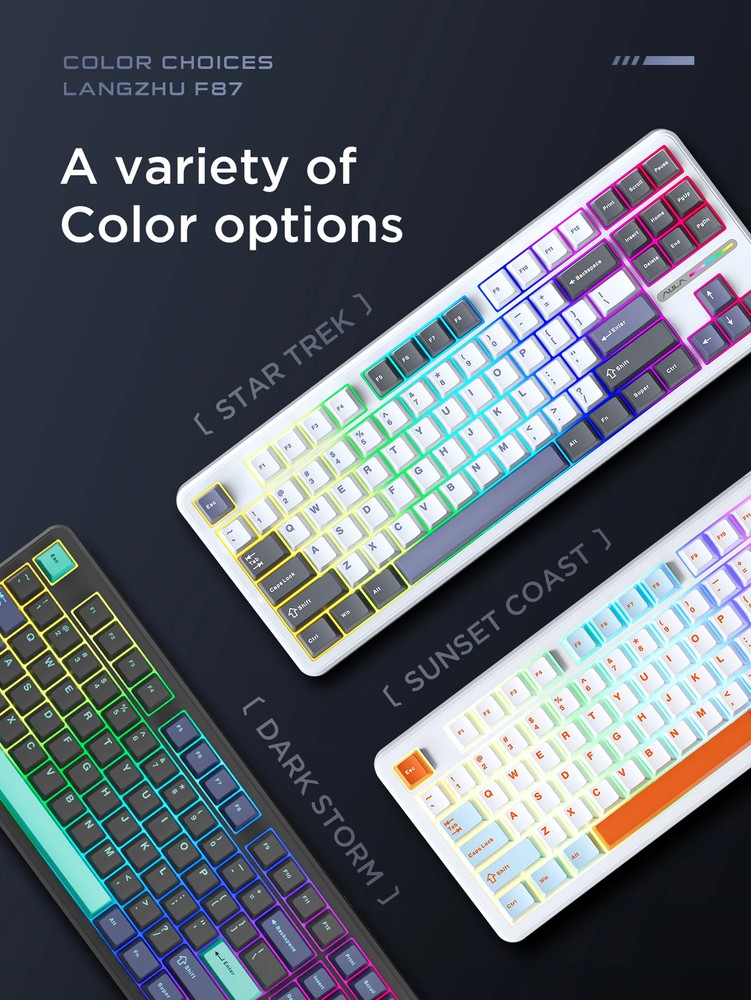 Bluetooth Tri-Mode 87-Key Hotswap Mechanical Gaming Keyboard Wireless