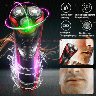 Waterproof Men's Rotary Electric Razor Shaver W/ Pop-up Trimmer Wet & Dry Razor