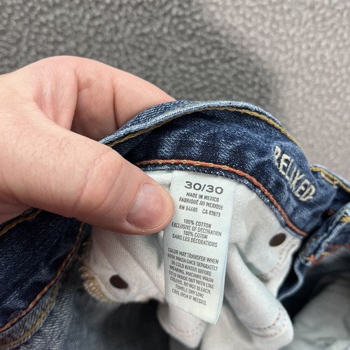 American Eagle Jeans Mens 30x30 Blue Relaxed Straight Distressed Whiskered Y2K - Picture 9 of 10