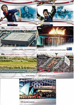 2012 Topps Olympics 7 Card Insert Lot with Timothy Wang NM