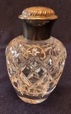 Waterford Crystal Iveagh Round Perfume Bottle with Silverplate Cap