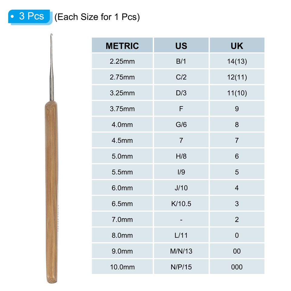9 Sizes Crochet Hook s Ergonomic Crochet Hook Bamboo Gold eBay