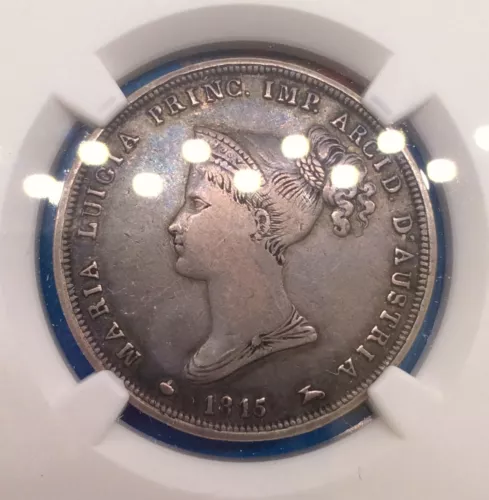 Italy Parma 2 Lire 1815 Maria Luigia NGC VF Details silver 2R !!!