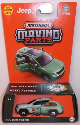 2025 MATCHBOX 1:64 MBX MOVING PARTS GREEN 2018 JEEP GRAND CHEROKEE LIMITED 