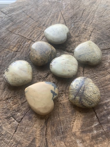 Picture Jasper SEMI-PRECIOUS STONE 30MM HEART- 7 Pieces - Picture 6 of 7