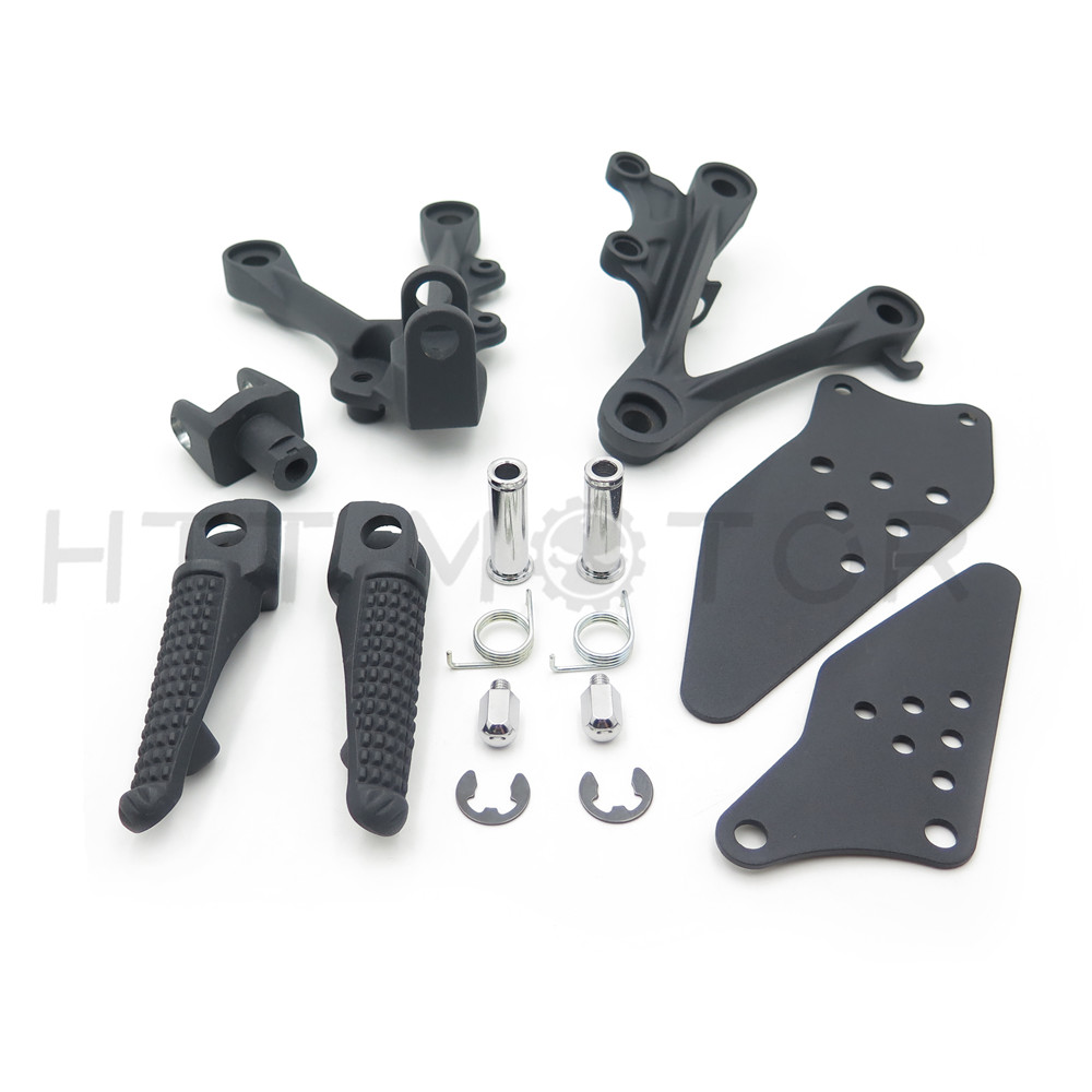 Front Rider Foot Rest Pegs Brackets For 2009-2011 Kawasaki ZX-6R