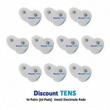 DISCOUNT TENS Small Snap On Electrode Pads, 10 Pairs (20 Pads)