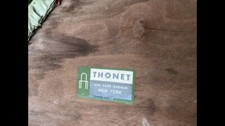 Silla THONET marcada de colección ASIENTO DE REPUESTO SOLO MCM madera curvada con fondo de etiqueta