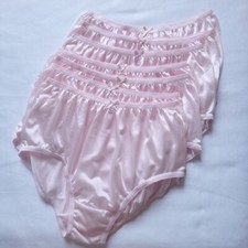 6 Pink Underwear Nylon Panties Women Man Comfort Soft Briefs High Waist 30-36"L