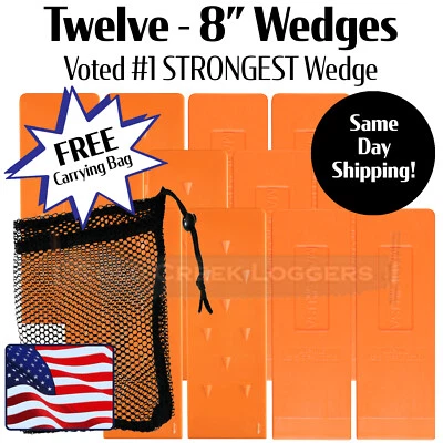 COLD CREEK LOGGERS 12 - 8" USA HARD logging Felling Bucking Tree Forestry Falling Spiked Wedges