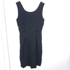 Whbm Dress Womens 0 Sleeveless Office Pencil Career Twee Sailor Buttons Black