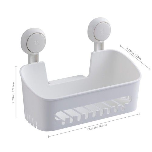 Vacuum Caddy Shower Basket No-Drilling Removable Bathroom Wall Shelf Basket - Picture 35 of 43