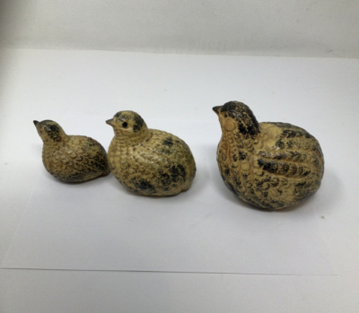 Ceramic Quail Family - Vintage Bundle of 3 (Large, Medium, Small
