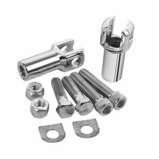 Cromo Passeggeri Supporto pedane Mount Clevis Per Harley Fatboy softai 00-06