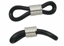 Black Rubber Eyeglass Holders with Adjustable Silver Coil