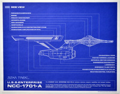 Star Trek U.S.S. ENTERPRISE NCC-1701-A BLUEPRINTS (3) Zanart