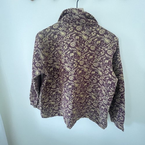 Tudor Court Classy Button Collared Tapestry Blazer - Medium - Burgundy & Beige - Picture 5 of 6