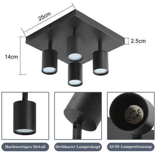 Deckenleuchte LED Decken- Wand-Lampe Spot Strahler GU10 Büro Flurlampe Leuchte - Bild 16 von 24