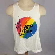 Vintage 80s 90s ATP Association Tennis Professionals T Shirt Tank Top Beach Surf
