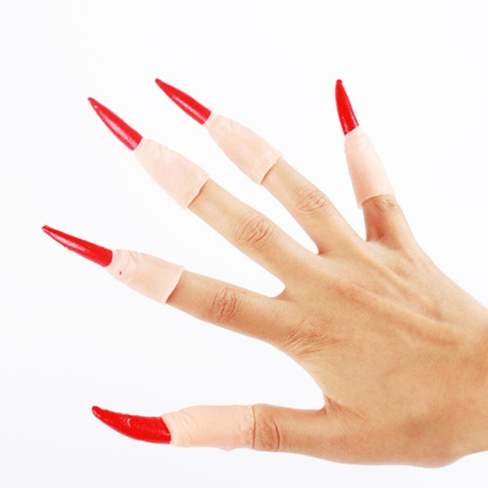 10 Pcs Witches Fingers Nails Fingernails Claw Zombie Toy Glow
