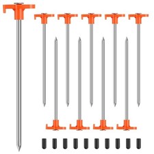 10PCS Tent Stakes Heavy Duty,7.1Inch Tent Pegs Non-Rust Metal Camping
