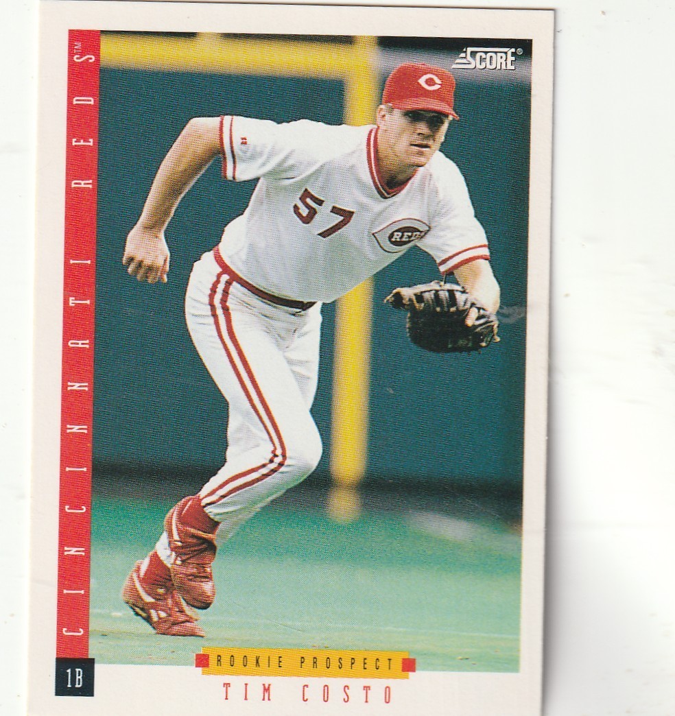 FREE SHIPP9NG-MINT-1993 Score #265 Tim Costo Cincinnati Reds Rookie Prospect