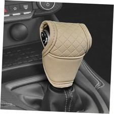 Leather Car Gear Shift Knob Cover, Stick Shift Cover, Anti-Slip Dust Beige