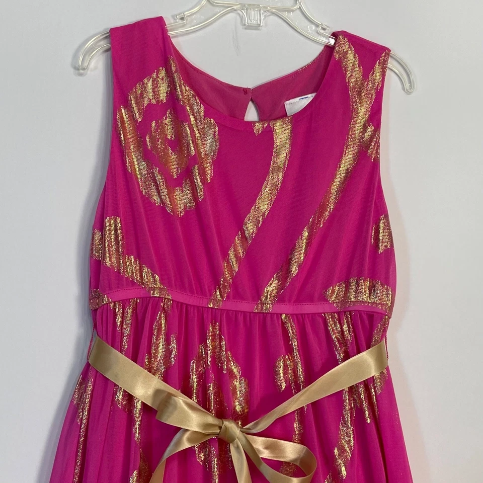 Vestido CWD Niños Lindo Bien Vestido Niños Alto Bajo Rosa y Dorado en Niñas Talla 10/12 Foto 4 de 4
