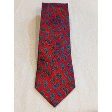 EGON Von Furstenburg Silk Tie Made in USA 43170 in Red and Blue Paisley Pattern