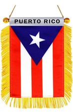 PUERTO RICO MINI BANNER FLAG GREAT FOR CAR HOME WINDOW MIRROR HANGING 2 SIDED