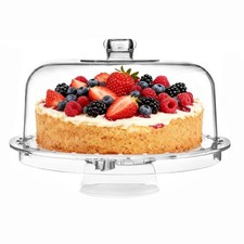 12inch Cake Stand with Acrylic Lid, 6-in-1 Multifuntional Serving Platter wit...