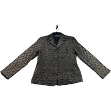 Croft  Barrow Blazer Womens Size Medium Shinng Gray Long Sleeve Pockets