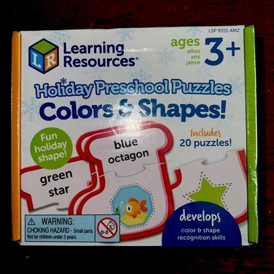 Learning Resources Holiday Preschool Puzzles Colors & Shapes! Ages 3+ NEW