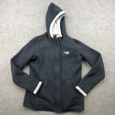 North Face Jacket Womens Small Black Hooded Fleece Lined Full Zip Outdoor