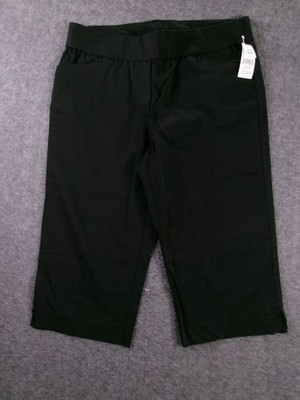 Laura Scott Crop Pants Womens M Millennium Crop Tummy Control Pull On Black