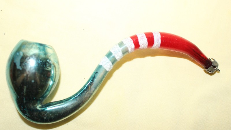 Vintage Mercury Glass Pipe Holiday Christmas Ornament